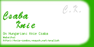 csaba knie business card